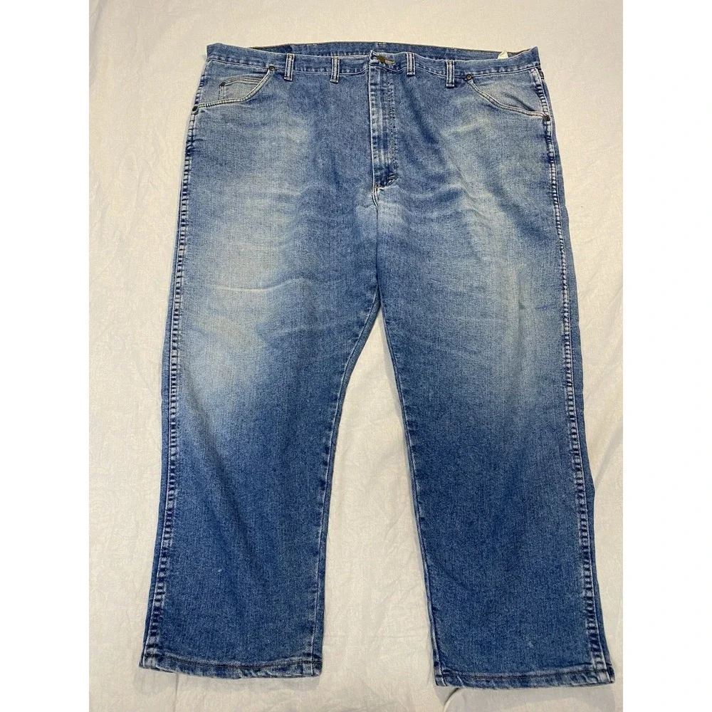 Wrangler Rugged Wear Jeans Mens 50x28 Blue Straight Leg Workwear Denim Big &Tall